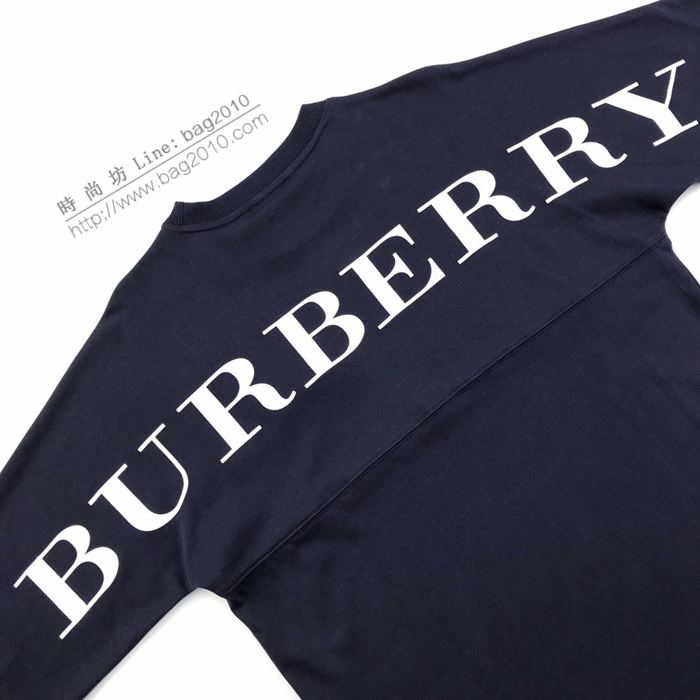 Burberry男裝 巴寶莉新款背後印花LOGO棉質圓領衛衣 男女同款  ydi3423